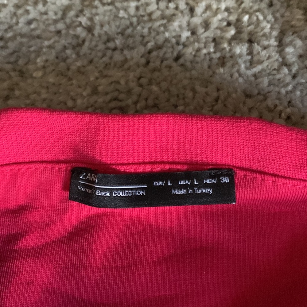 Zara Size Large Raspberry Colored Off The Shoulde… - image 2
